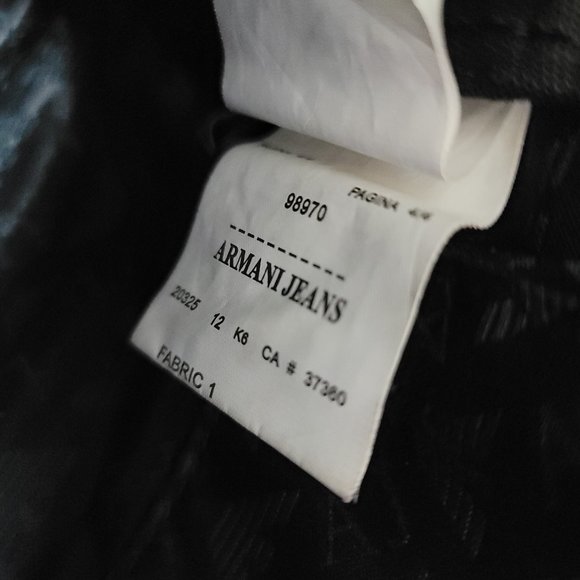 ARMANI JEANS Black Leather Backpack With Red White Stripe on The Side Pocket - Picture 11 of 15